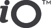 iO Logo in grey.